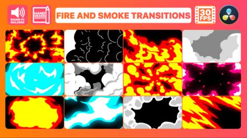 Videohive - Fire And Smoke Transitions | DaVinci Resolve - 34624724 - 34624724