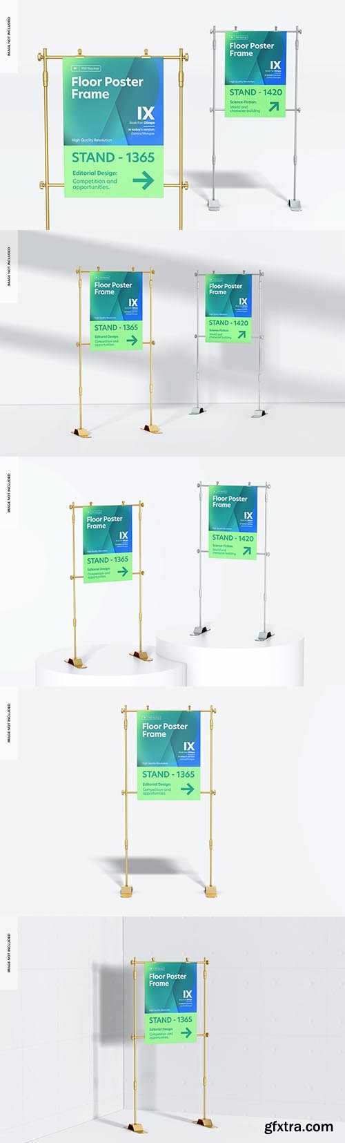 Floor poster frames mockup