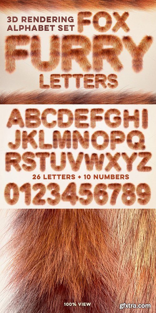 3D Fox Furry Letters Pack