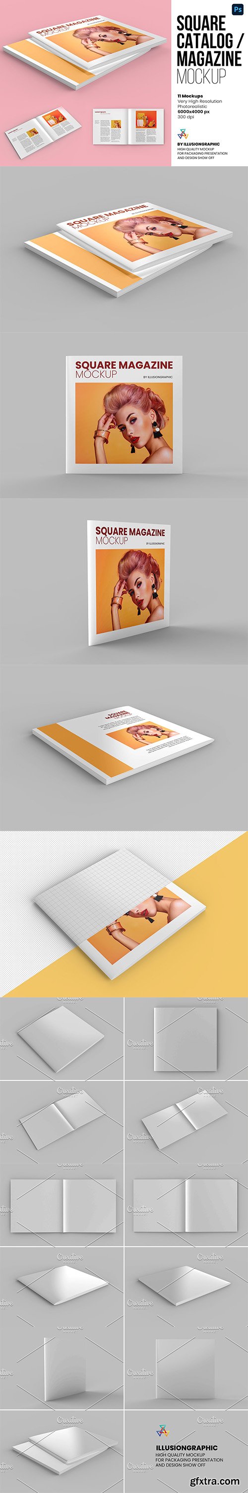 CreativeMarket - Square Catalog / Magazine Mockup 6646720