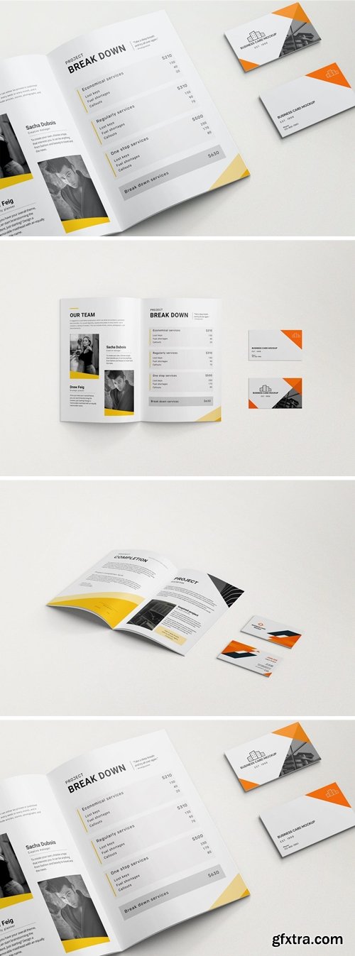 Mockup Brochure Business Cards