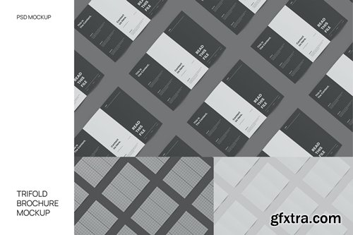 Flat Lay Diagonal Trifold Brochure Mockup