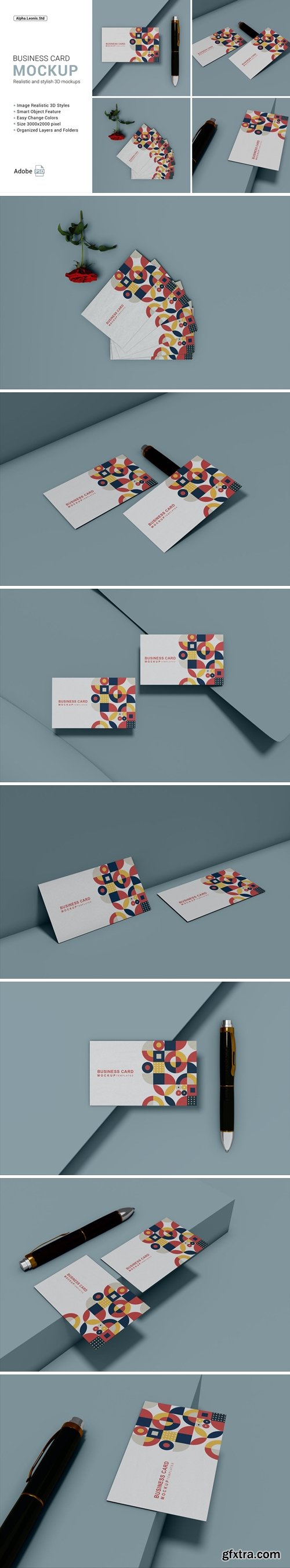 Mockup Business Card Pen Rose