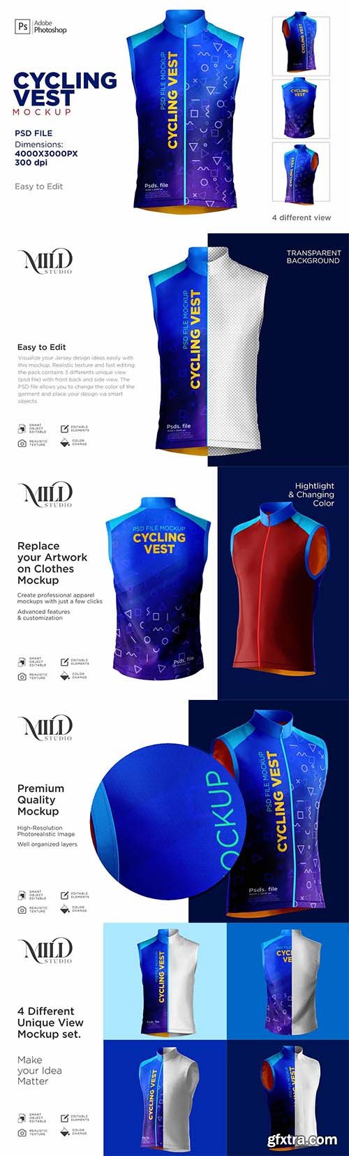 CreativeMarket - Cycling Vest Mockup set 6270101