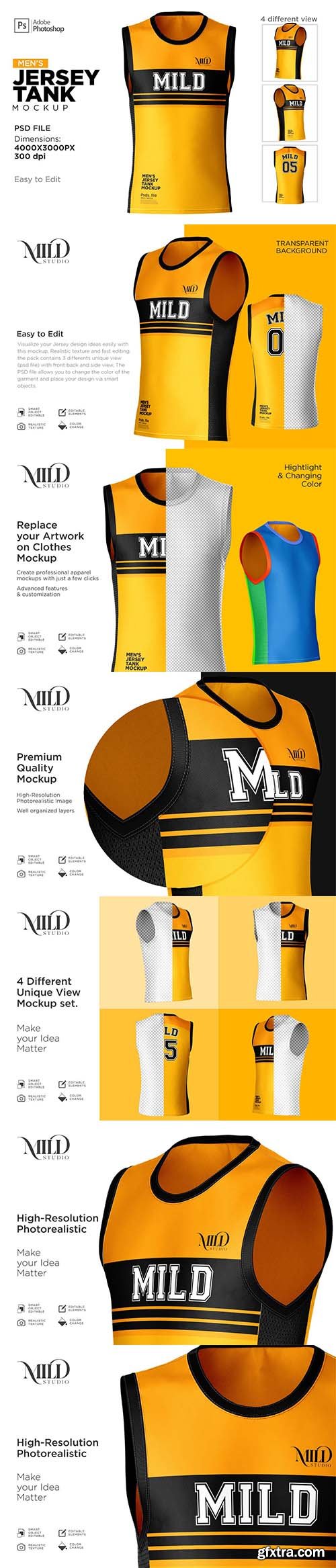 CreativeMarket - Tank top Jersey Set Mockup 6316537