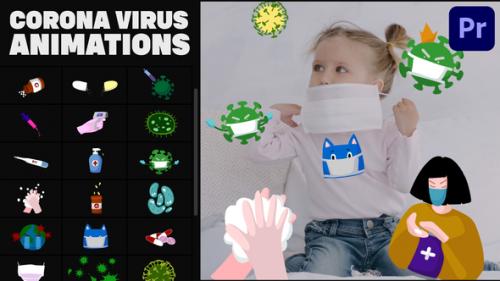 Videohive - Corona Virus Hand-Drawn Animations for Premiere Pro MOGRT - 34684032 - 34684032