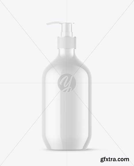 Glossy Liquid Soap Bottle With Pump Mocckup 88023