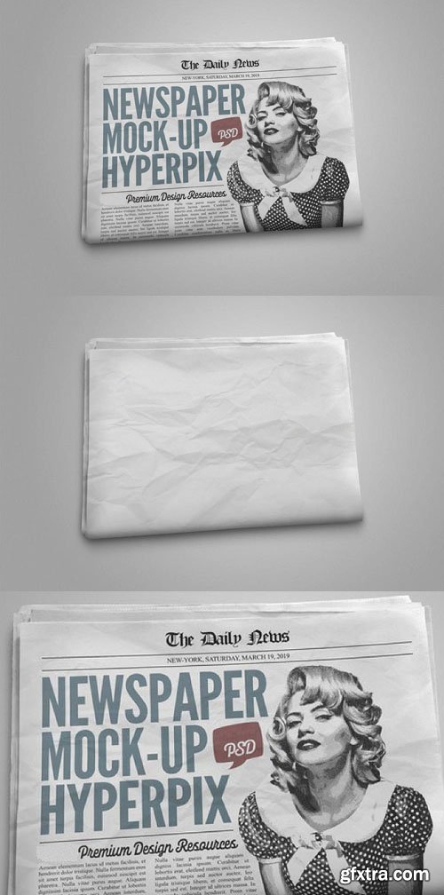 Realistic Newspaper PSD Mockup Template