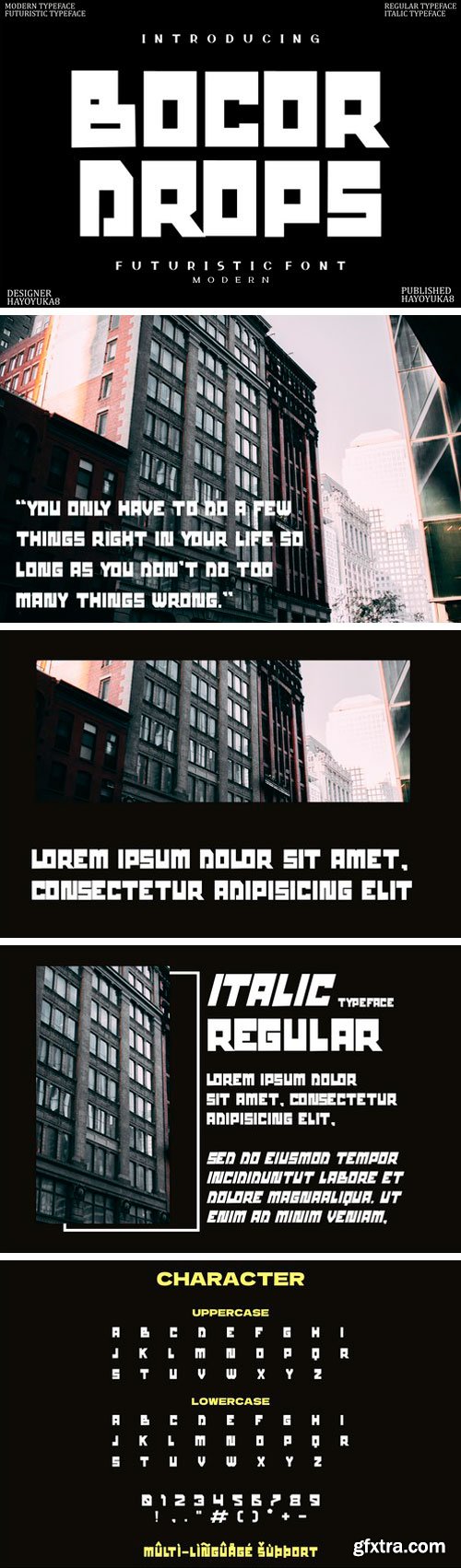 Bocor Drops Display Font