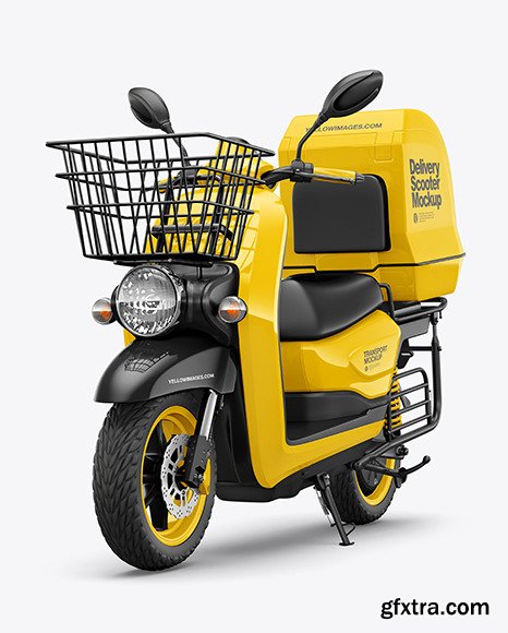 Delivery Scooter Mockup - Half Side View 92148