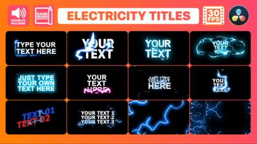 Videohive - Electricity Titles Collection | DaVinci Resolve - 34759029 - 34759029