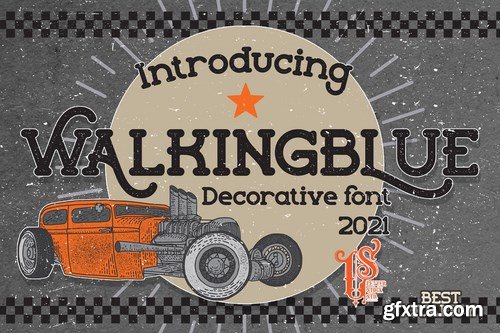 Walkingblue - Retro Rough Font