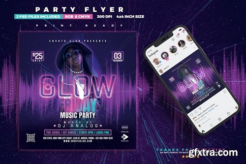 Glow Party Flyer