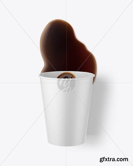 Paper Coffee Cup w/ Spilled Coffee Mockup 68349