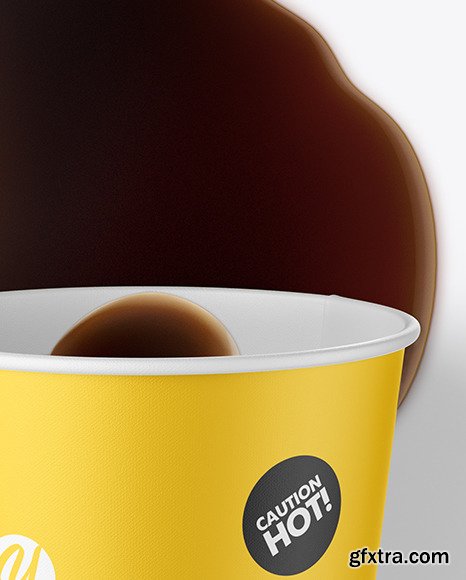 Paper Coffee Cup w/ Spilled Coffee Mockup 68349