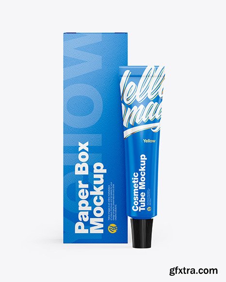 Cosmetic Tube w/ Paper Box Mockup 70441