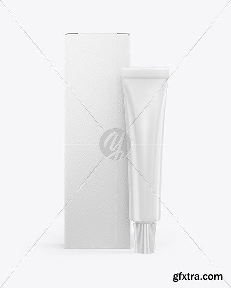 Cosmetic Tube w/ Paper Box Mockup 70441