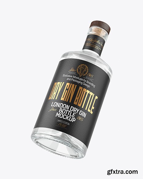 Clear Glass Gin Bottle Mockup 81389