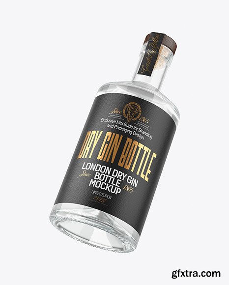 Clear Glass Gin Bottle Mockup 81389