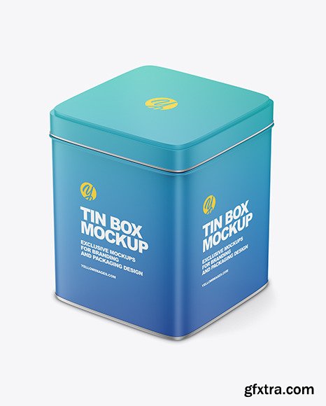 Matte Square Tin Box Mockup 91965