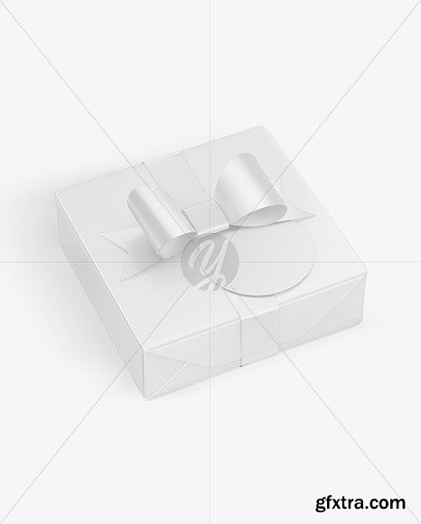 Gift Box w/ Label Mockup 91424