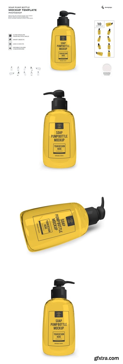 Soap Pump Bottle Mockup Template Set