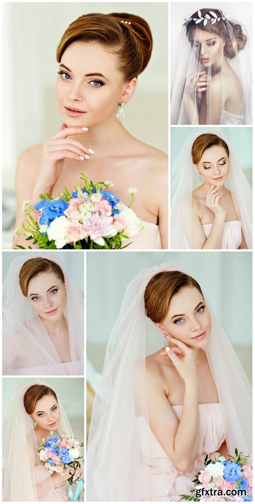 Bride with a wedding bouquet - Stock photo