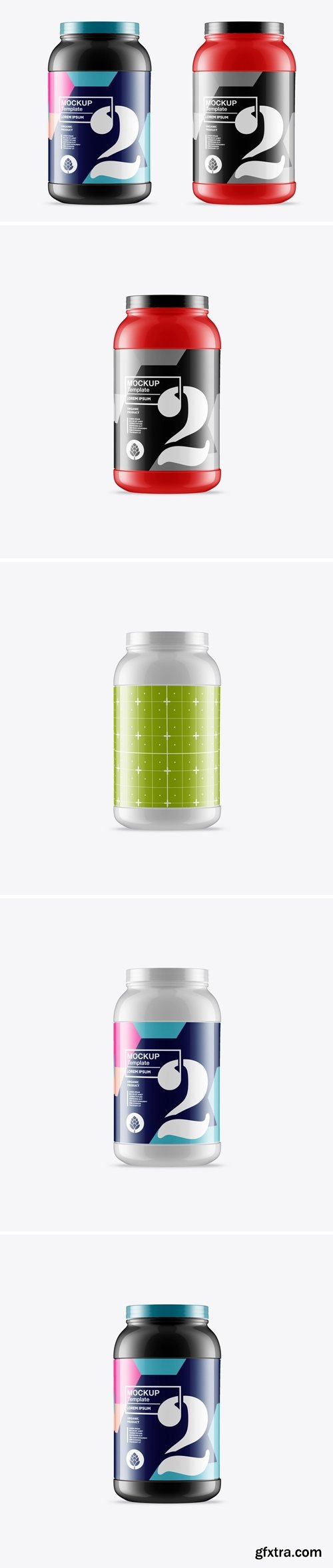 Glossy Protein Jar Mockup