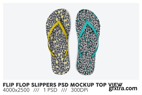 Flip Flop Slippers PSD Mockup Top View