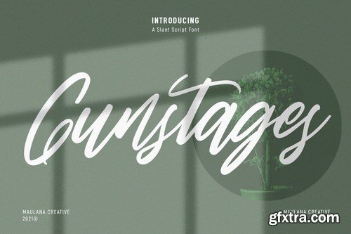 Gunstages Slanted Script Font