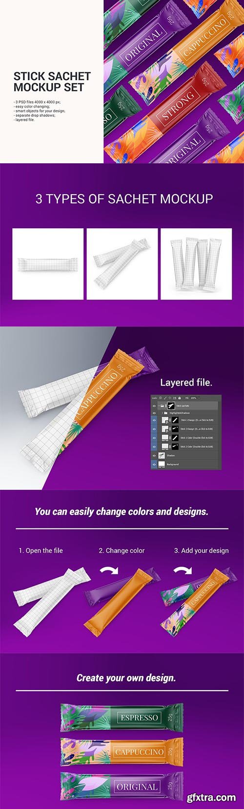 CreativeMarket - Stick sachet set mockup 5916349