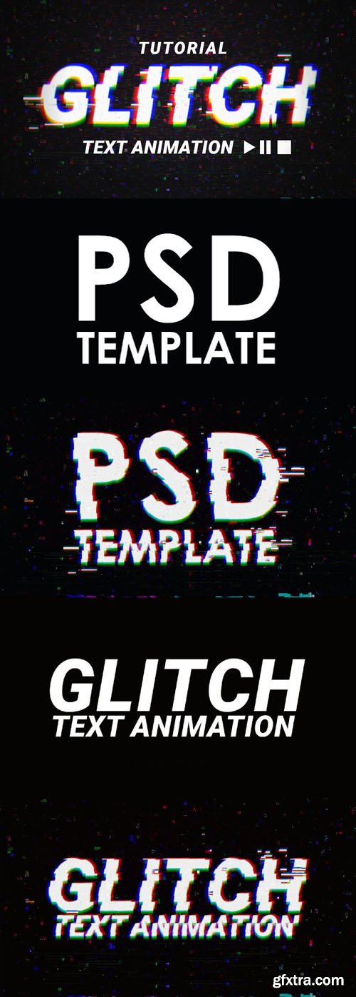 Animated Glitch Text Effect for Photoshop + Tutorial