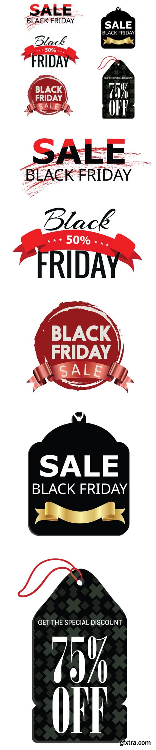 Black Friday Tags Vector Design Templates