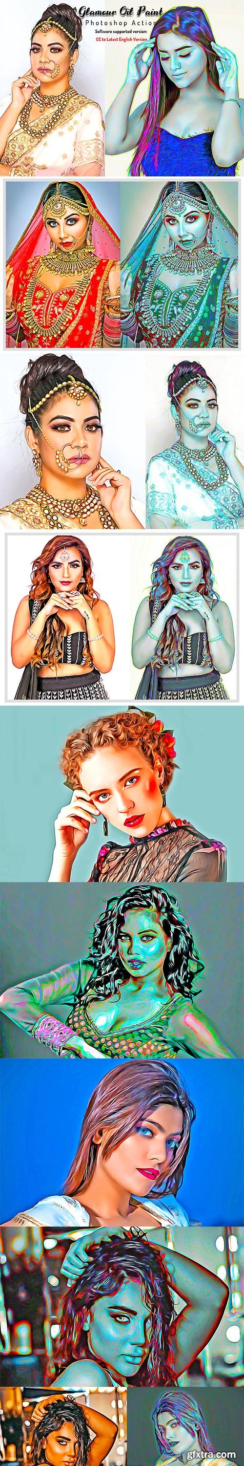 CreativeMarket - Glamour Oil Paint Photoshop Action 6645111