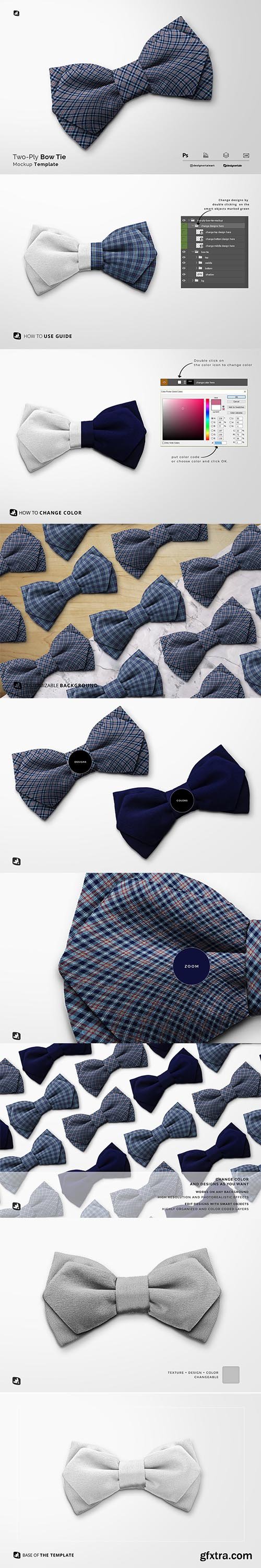 CreativeMarket - Two-Ply Bow Tie Mockup 6245229