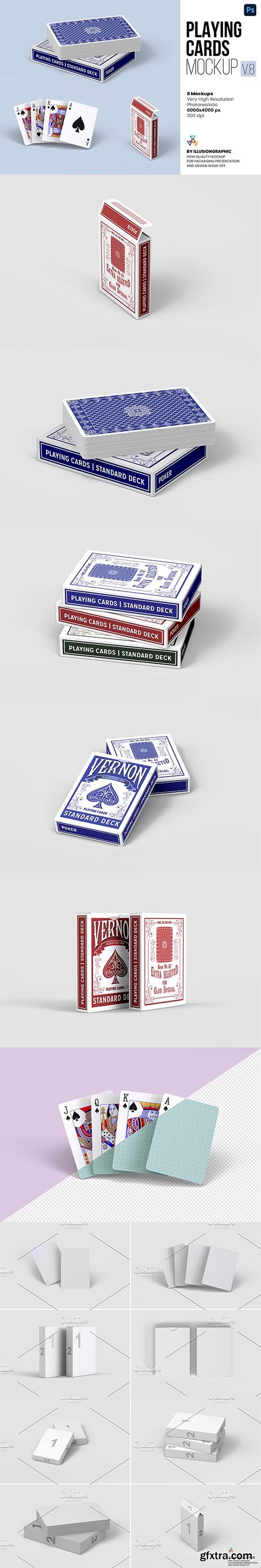 CreativeMarket - Playing Cards Mockup v.8 - 8 views 6636123