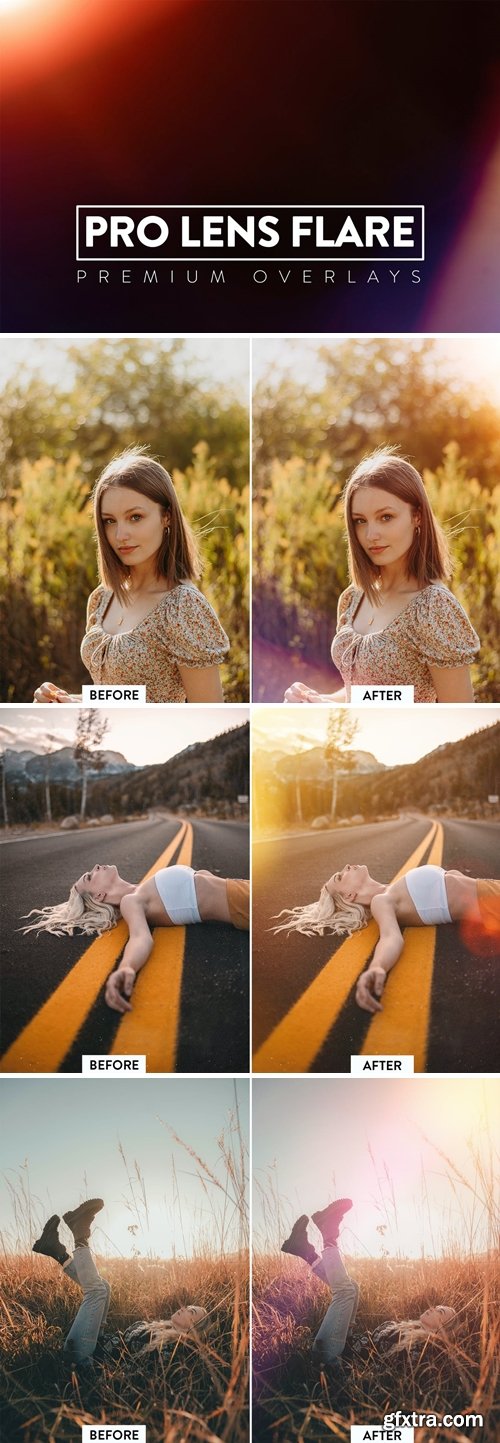 30 Professional Lens Flare Overlay