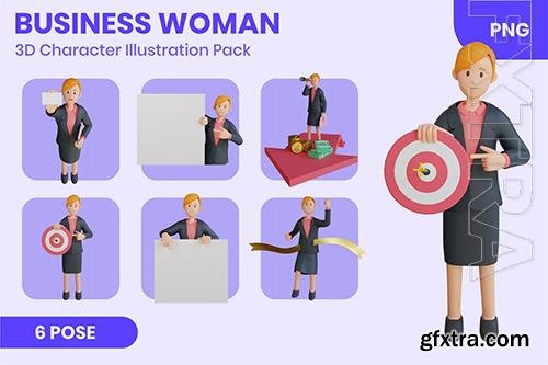 Business Woman 3D Character Set