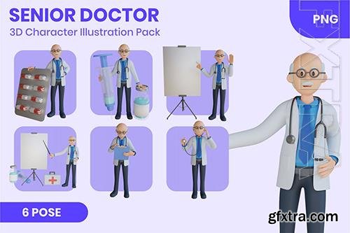 Senior Doctor 3D Mascot Character