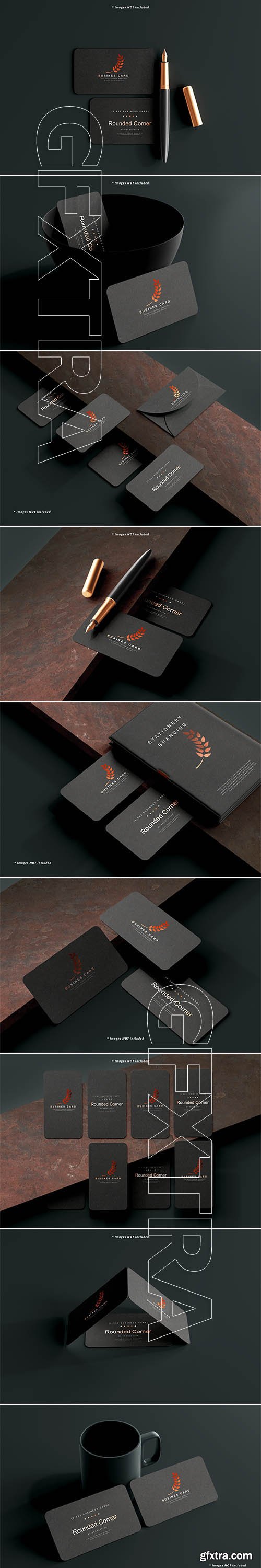 Rounded Corner Business Card Mockups