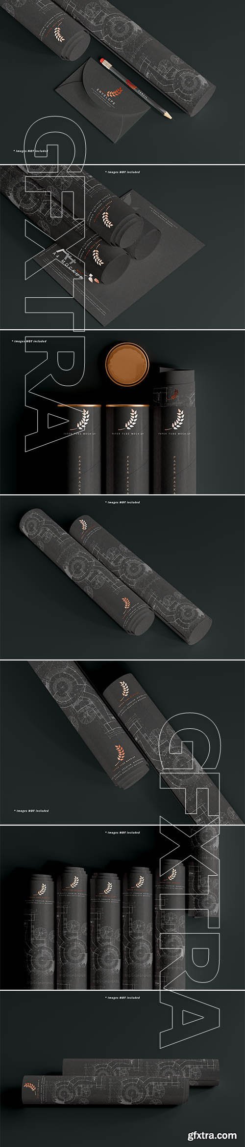 Rolled Paper & Tube Mockup