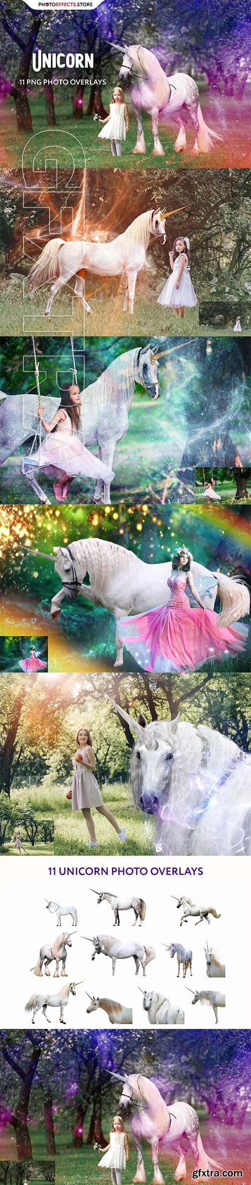 CreativeMarket - 11 Unicorn Photo Overlays 6652855