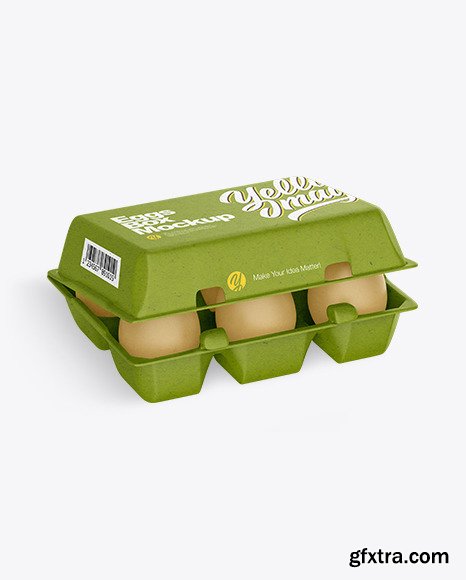 Kraft Carton Opened Egg Pack Mockup 91884