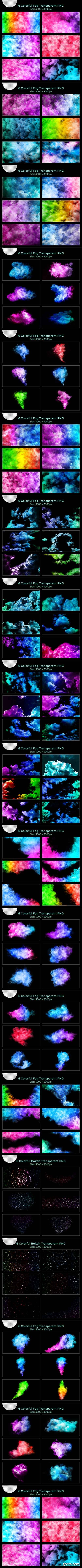 Colorful realistic various shapes of fogs + bonus