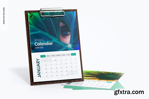 Calendars with clip mockup