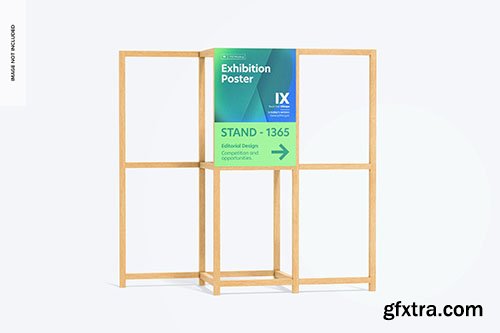 Wooden frames exhibition poster mockup