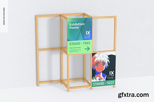 Wooden frames exhibition poster mockup