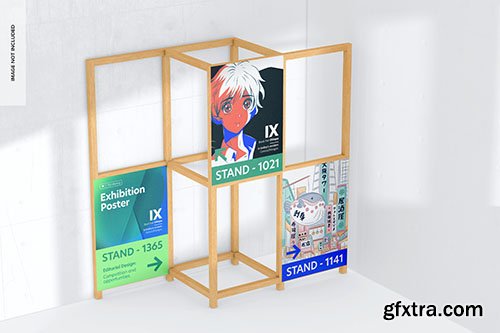 Wooden frames exhibition poster mockup