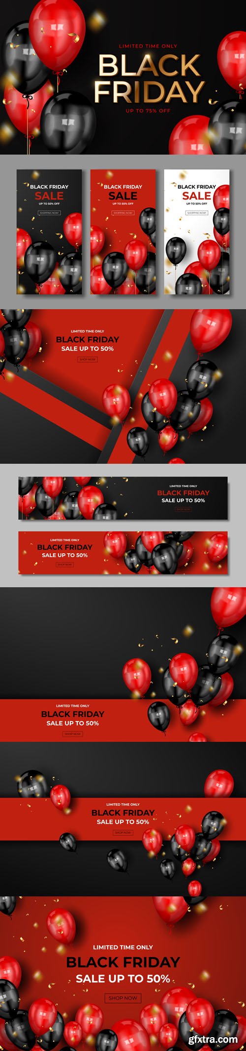 Black Friday Sale Banners & Backgrounds Vector Design Collection