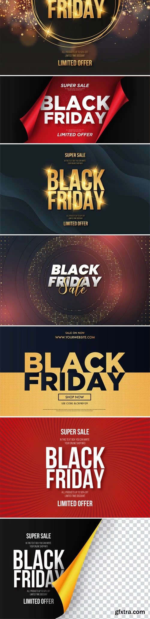 Black Friday Sale Backgrounds Vector Design Collection